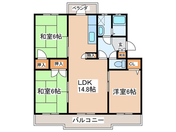 パストラル杉塚の物件間取画像